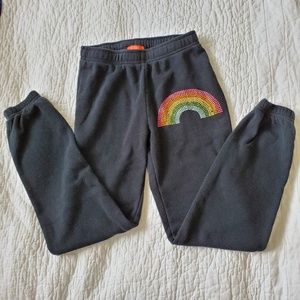 Girls Butter 7/8 sweatpants w/ rhinestone rainbow